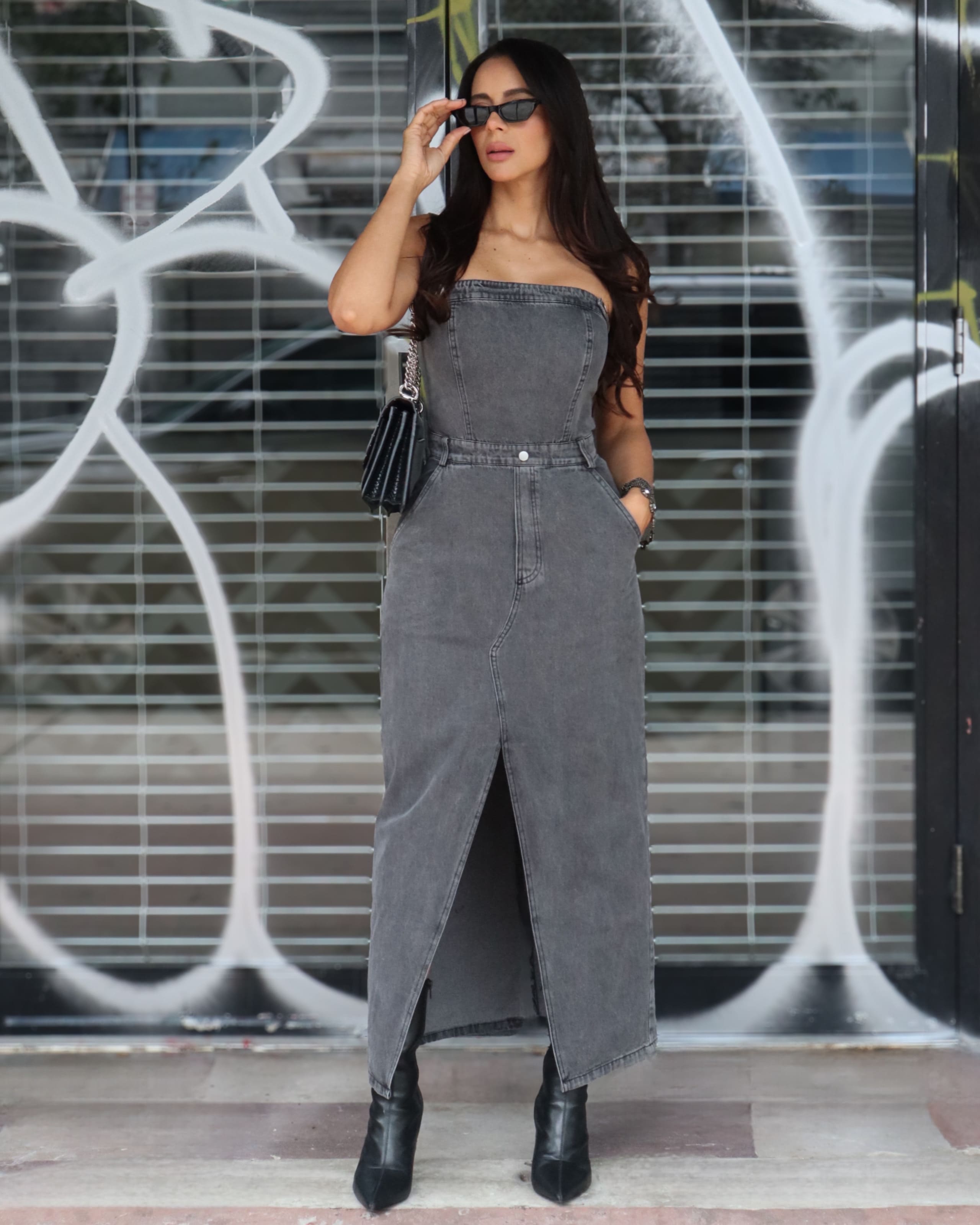 EDGY DENIM DRESS